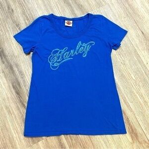 HARLEY DAVIDSON Cycle City Honolulu HI  short sleeve biker T shirt. Bling logo